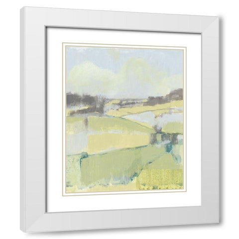 Sweet Fields I White Modern Wood Framed Art Print with Double Matting by Goldberger, Jennifer