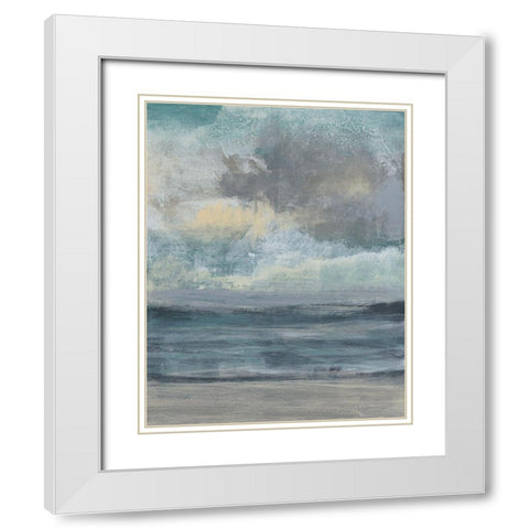 Beach Rise I White Modern Wood Framed Art Print with Double Matting by Goldberger, Jennifer