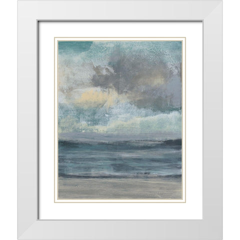 Beach Rise I White Modern Wood Framed Art Print with Double Matting by Goldberger, Jennifer