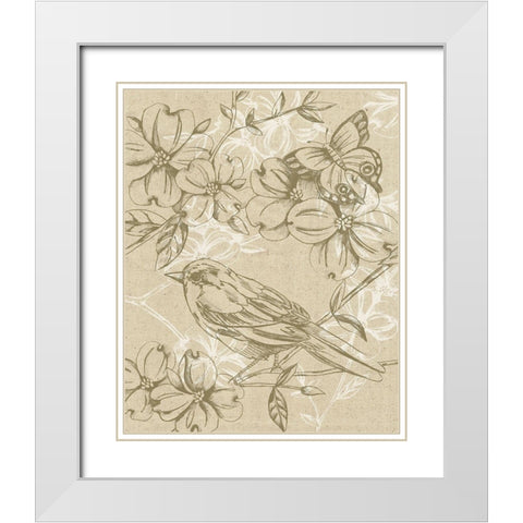 Springs Song II White Modern Wood Framed Art Print with Double Matting by Zarris, Chariklia