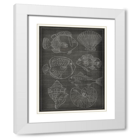 Sea Chart I White Modern Wood Framed Art Print with Double Matting by Zarris, Chariklia