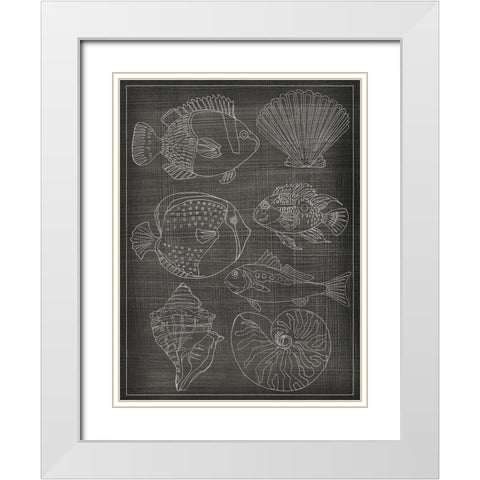 Sea Chart I White Modern Wood Framed Art Print with Double Matting by Zarris, Chariklia