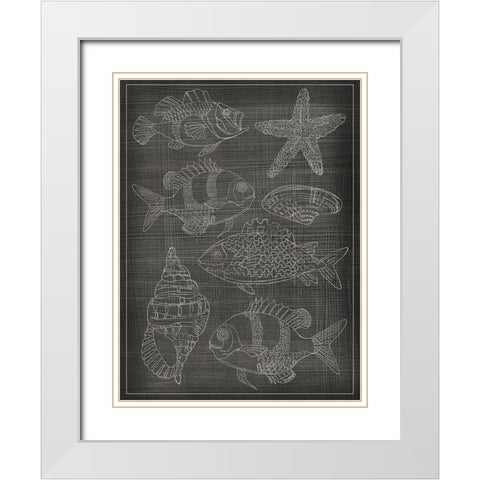 Sea Chart II White Modern Wood Framed Art Print with Double Matting by Zarris, Chariklia