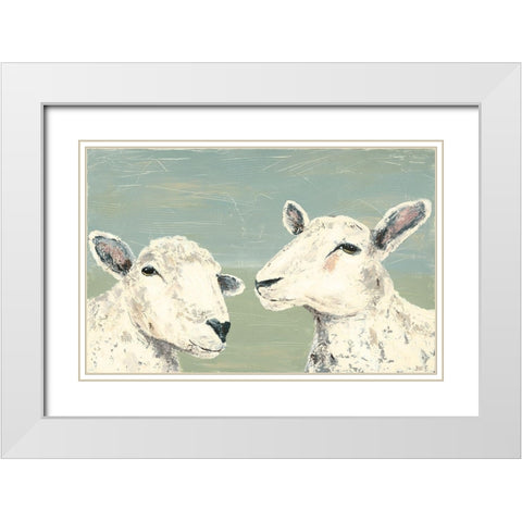 Bashful Sheep I White Modern Wood Framed Art Print with Double Matting by Reynolds, Jade