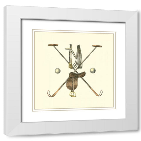 Polo Saddle White Modern Wood Framed Art Print with Double Matting by Vision Studio