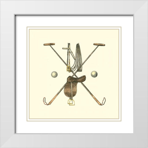 Polo Saddle White Modern Wood Framed Art Print with Double Matting by Vision Studio