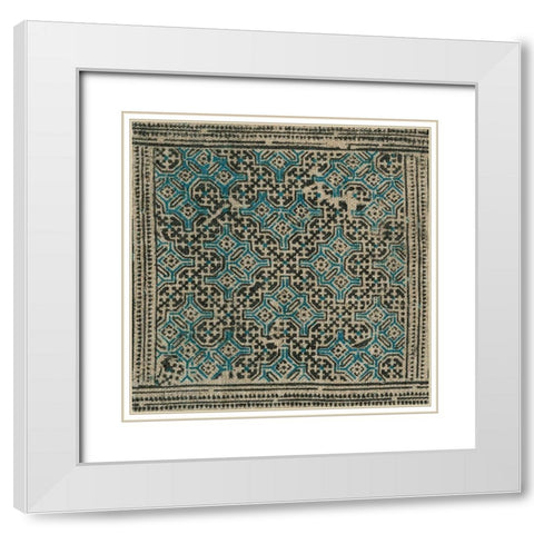Block Print Textile I White Modern Wood Framed Art Print with Double Matting by Vision Studio