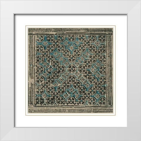 Block Print Textile II White Modern Wood Framed Art Print with Double Matting by Vision Studio