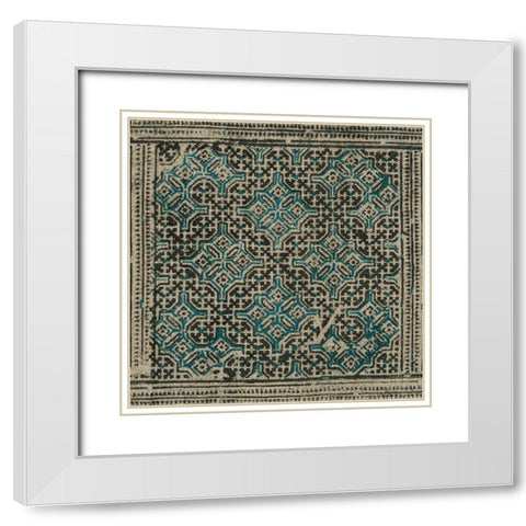 Block Print Textile III White Modern Wood Framed Art Print with Double Matting by Vision Studio