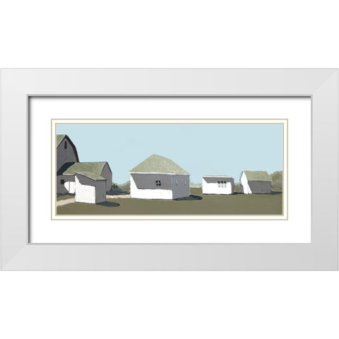 Custom Lonely Barn in Neutral V White Modern Wood Framed Art Print with Double Matting by Young, Carol