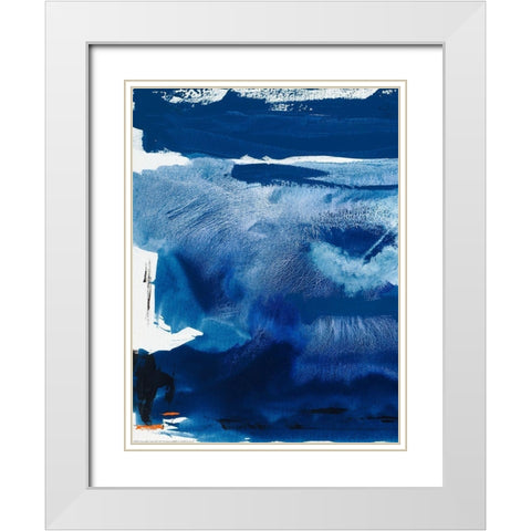 Custom Blue Amore III White Modern Wood Framed Art Print with Double Matting by Jasper, Sisa