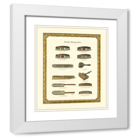 Stable Requisites White Modern Wood Framed Art Print with Double Matting by Vision Studio