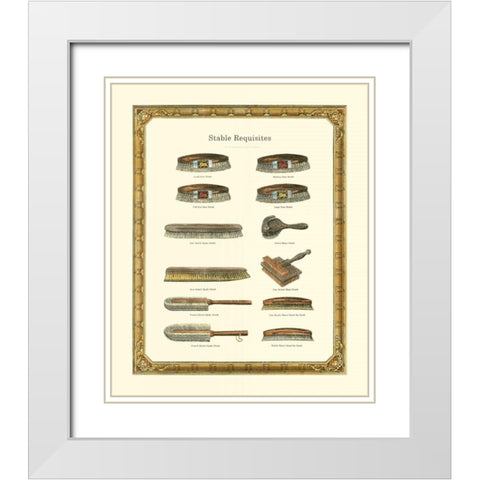 Stable Requisites White Modern Wood Framed Art Print with Double Matting by Vision Studio