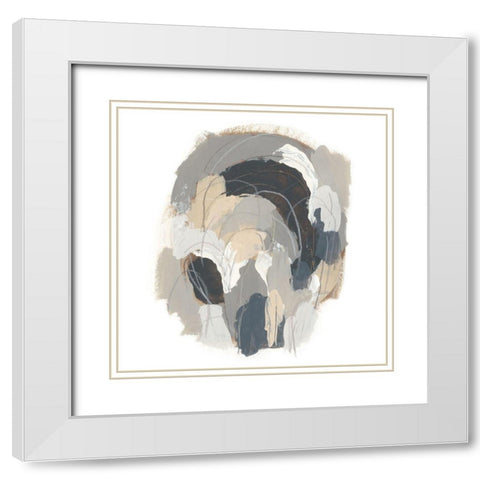 Neutral Vortex I White Modern Wood Framed Art Print with Double Matting by Vess, June Erica