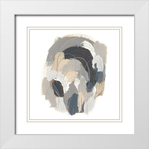 Neutral Vortex I White Modern Wood Framed Art Print with Double Matting by Vess, June Erica