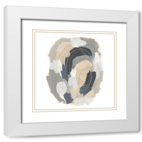 Neutral Vortex III White Modern Wood Framed Art Print with Double Matting by Vess, June Erica