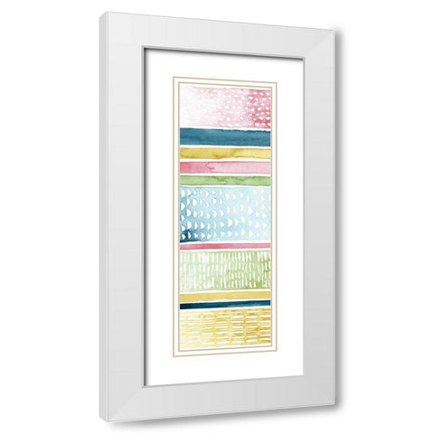 Pastel Strata I White Modern Wood Framed Art Print with Double Matting by Popp, Grace