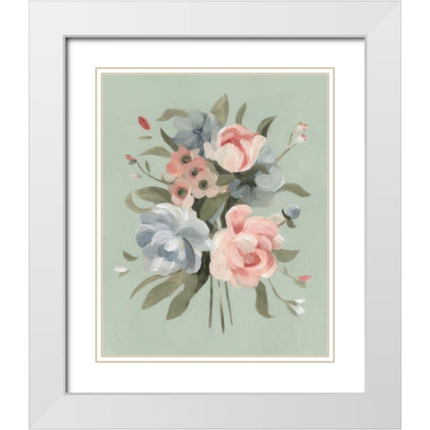 Pastel Bouquet II White Modern Wood Framed Art Print with Double Matting by Scarvey, Emma