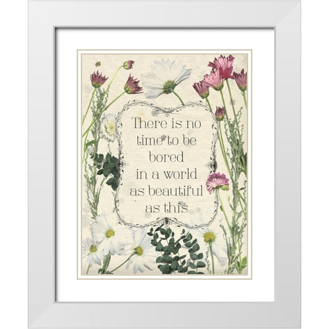 Pressed Floral Quote I White Modern Wood Framed Art Print with Double Matting by Popp, Grace