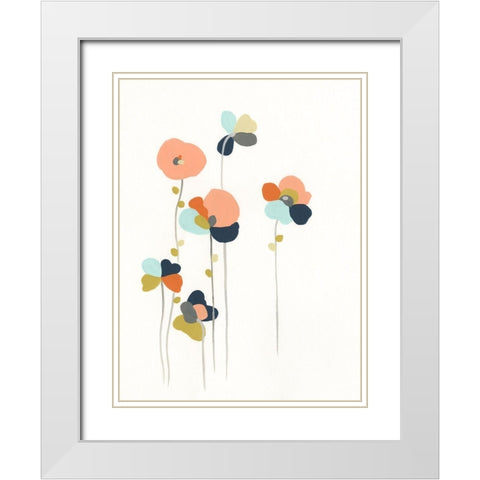 Modular Bouquet I White Modern Wood Framed Art Print with Double Matting by Vess, June Erica