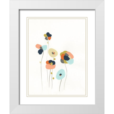 Modular Bouquet II White Modern Wood Framed Art Print with Double Matting by Vess, June Erica