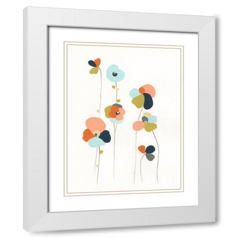 Modular Bouquet III White Modern Wood Framed Art Print with Double Matting by Vess, June Erica