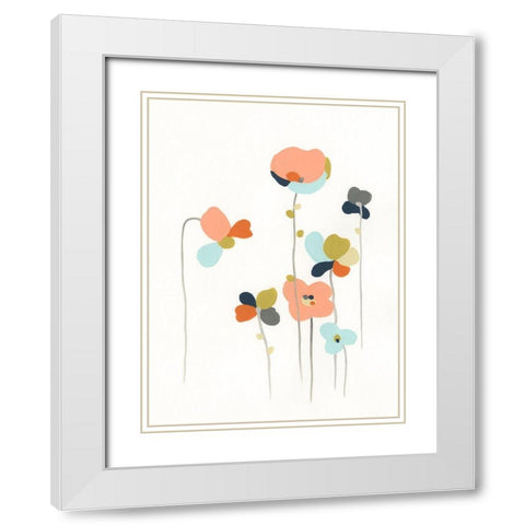 Modular Bouquet IV White Modern Wood Framed Art Print with Double Matting by Vess, June Erica