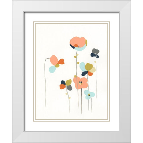 Modular Bouquet IV White Modern Wood Framed Art Print with Double Matting by Vess, June Erica
