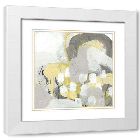 Citron Mist I White Modern Wood Framed Art Print with Double Matting by Vess, June Erica