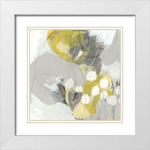 Citron Mist II White Modern Wood Framed Art Print with Double Matting by Vess, June Erica