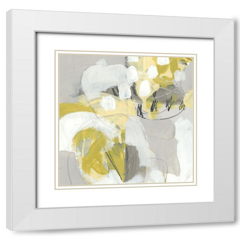 Citron Mist III White Modern Wood Framed Art Print with Double Matting by Vess, June Erica