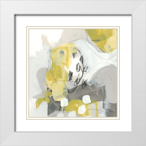 Citron Mist IV White Modern Wood Framed Art Print with Double Matting by Vess, June Erica