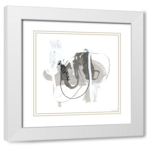 Gray Scale V White Modern Wood Framed Art Print with Double Matting by Vess, June Erica