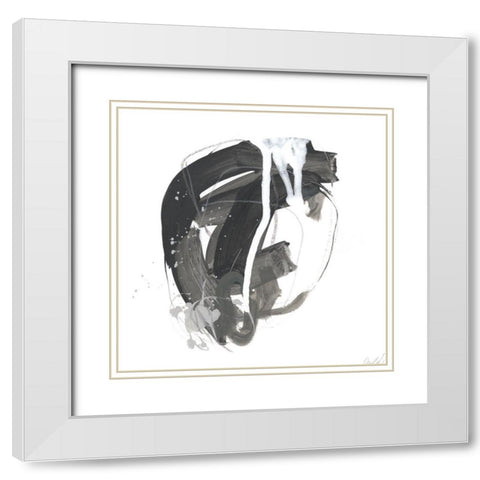 Gray Scale VI White Modern Wood Framed Art Print with Double Matting by Vess, June Erica