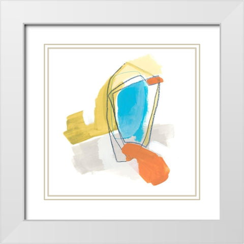 Allegro III White Modern Wood Framed Art Print with Double Matting by Vess, June Erica
