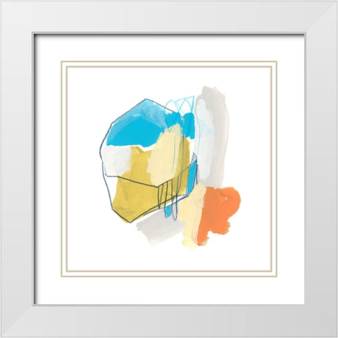Allegro V White Modern Wood Framed Art Print with Double Matting by Vess, June Erica