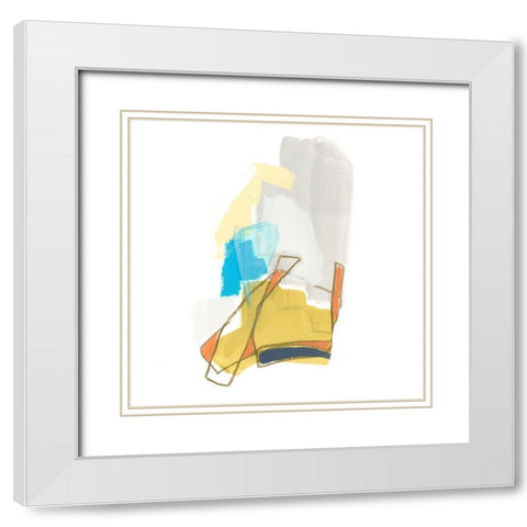 Allegro VI White Modern Wood Framed Art Print with Double Matting by Vess, June Erica