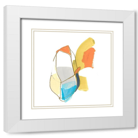 Allegro VII White Modern Wood Framed Art Print with Double Matting by Vess, June Erica