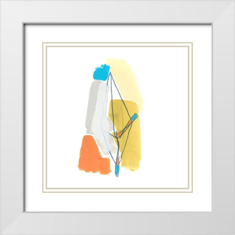 Allegro VIII White Modern Wood Framed Art Print with Double Matting by Vess, June Erica