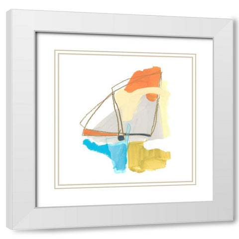 Allegro IX White Modern Wood Framed Art Print with Double Matting by Vess, June Erica