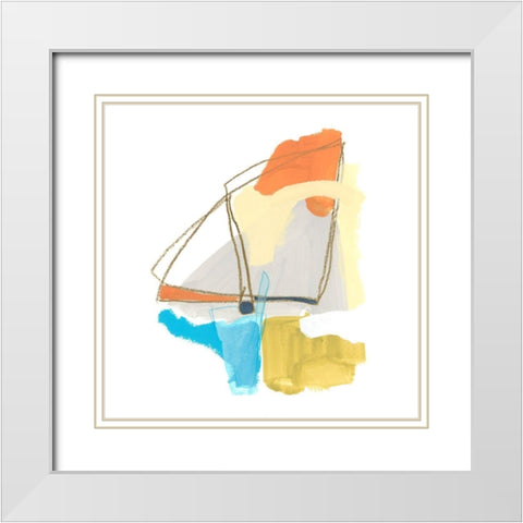 Allegro IX White Modern Wood Framed Art Print with Double Matting by Vess, June Erica