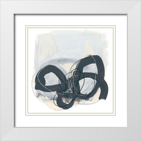 Tablature II White Modern Wood Framed Art Print with Double Matting by Vess, June Erica