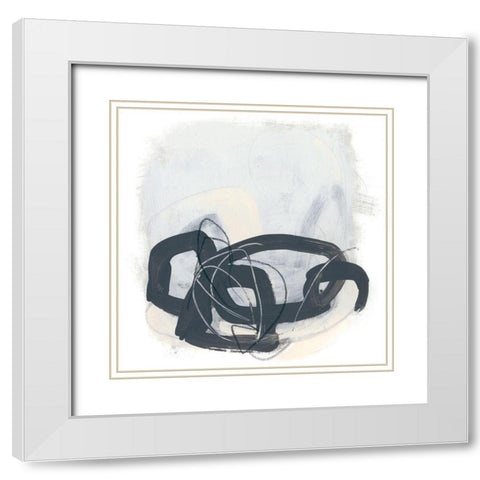Tablature III White Modern Wood Framed Art Print with Double Matting by Vess, June Erica