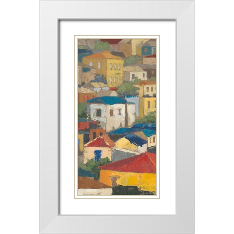 Primary Rooftops I White Modern Wood Framed Art Print with Double Matting by Meagher, Megan