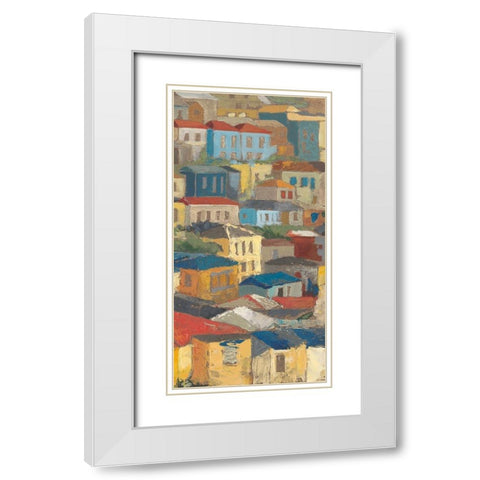 Primary Rooftops II White Modern Wood Framed Art Print with Double Matting by Meagher, Megan