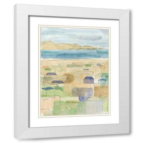 Mediterranean Coast I White Modern Wood Framed Art Print with Double Matting by Meagher, Megan