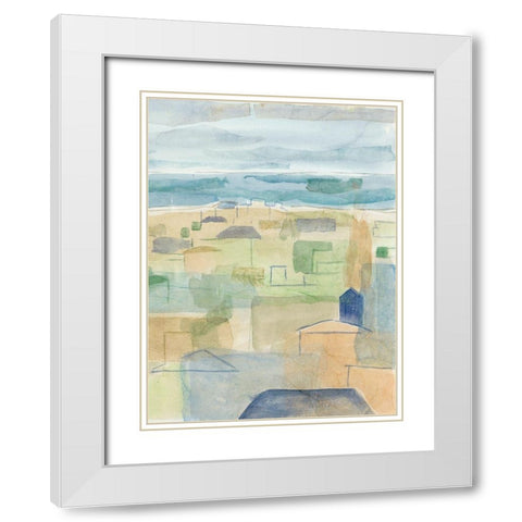 Mediterranean Coast II White Modern Wood Framed Art Print with Double Matting by Meagher, Megan