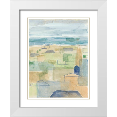 Mediterranean Coast II White Modern Wood Framed Art Print with Double Matting by Meagher, Megan
