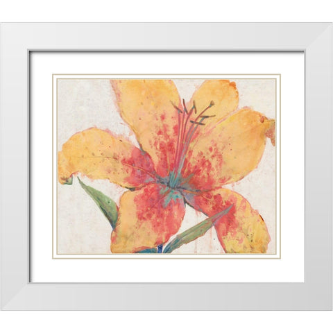 Blooming Lily White Modern Wood Framed Art Print with Double Matting by OToole, Tim