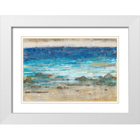 Rocky Shoreline II White Modern Wood Framed Art Print with Double Matting by OToole, Tim